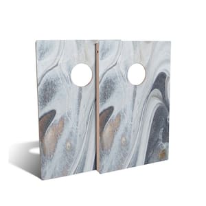 Grey Marble Cornhole Board Set (Includes 8 Bags)