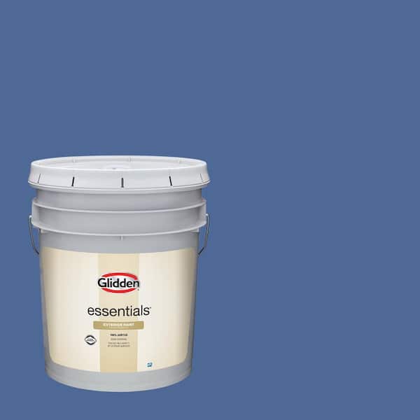 Glidden Essentials 5 gal. #PPG1166-6 Blue Odyssey Flat Exterior Paint