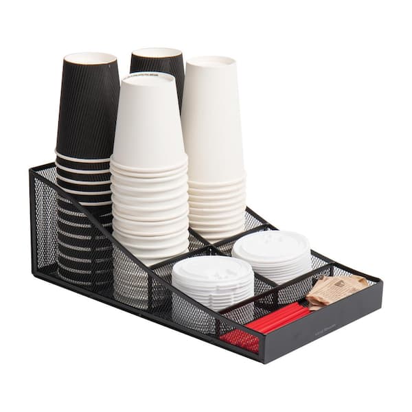 Mind Reader - Trove 7-Compartment Coffee Condiment Organizer - Black