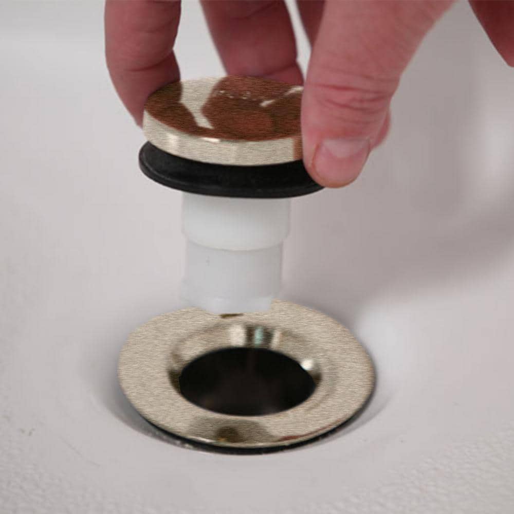 Brushed Nickel Round Tub/Shower Overflow Plate Kit