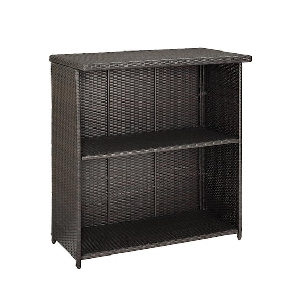 CROSLEY FURNITURE Palm Harbor Wicker Outdoor Serving Bar CO7204-BR ...