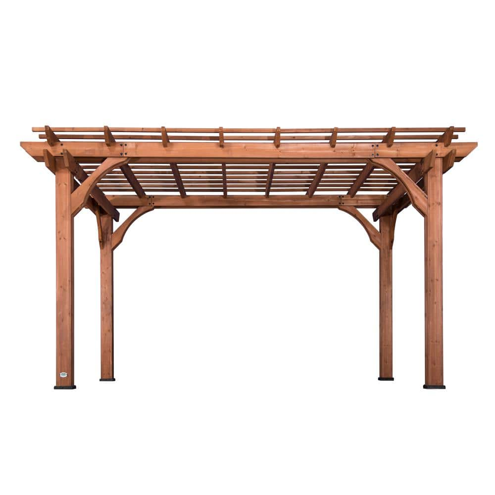 Backyard Discovery 10 Ft X 14 Ft Cedar Pergola 1802513com The Home Depot