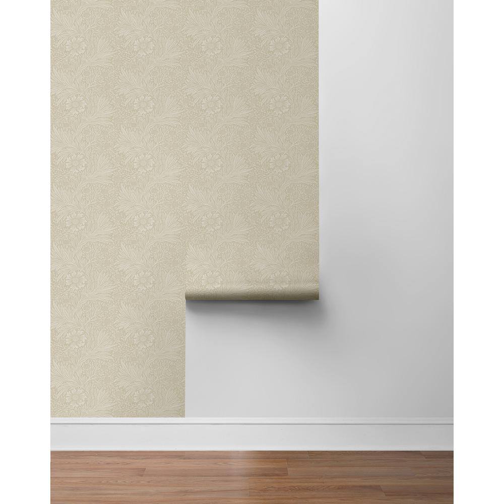 Neutral Marigold Garden Matte Vinyl Peel and Stick Wallpaper Roll