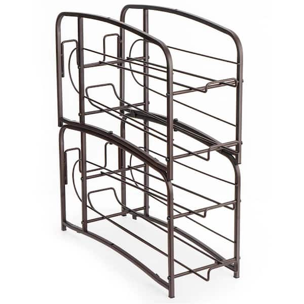 AULEDIO 2-Pack Bronze Metal Stackable Can Dispenser Pantry Organizer Rack