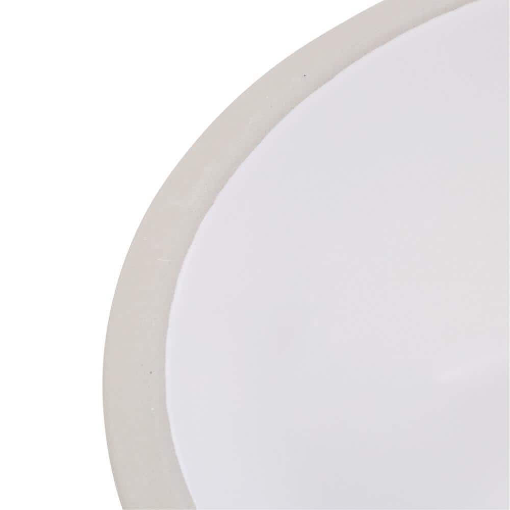 18'' Beige and White Vitreous China Oval Undermount Sink