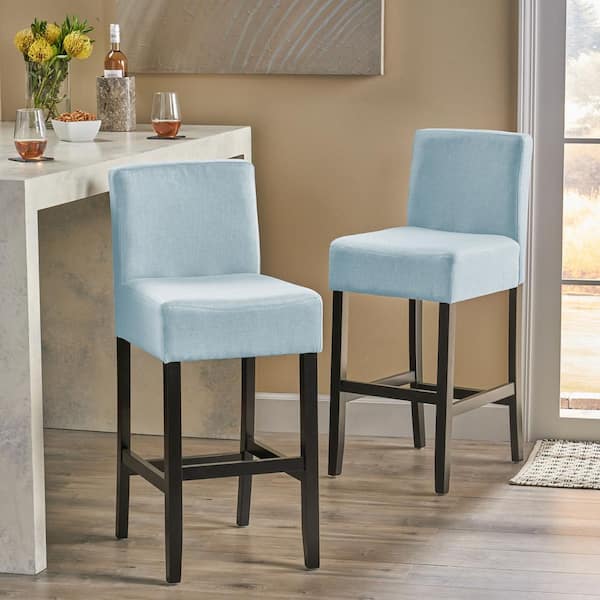 Lopez 41.50 in. Light Blue Fabric Bar Stool (Set of 2)