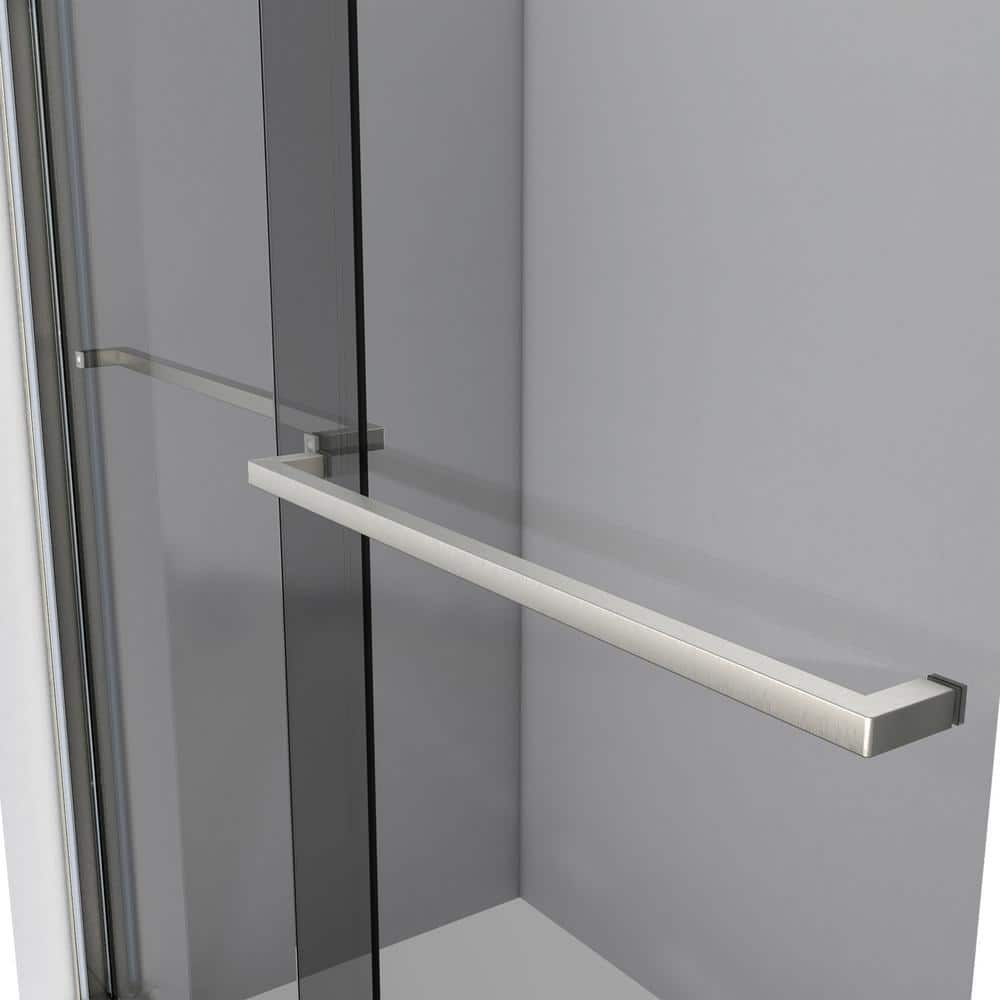 Sapphire 56-60" Brushed Nickel Semi-Frameless Sliding Shower Door with Smoke Gray Glass