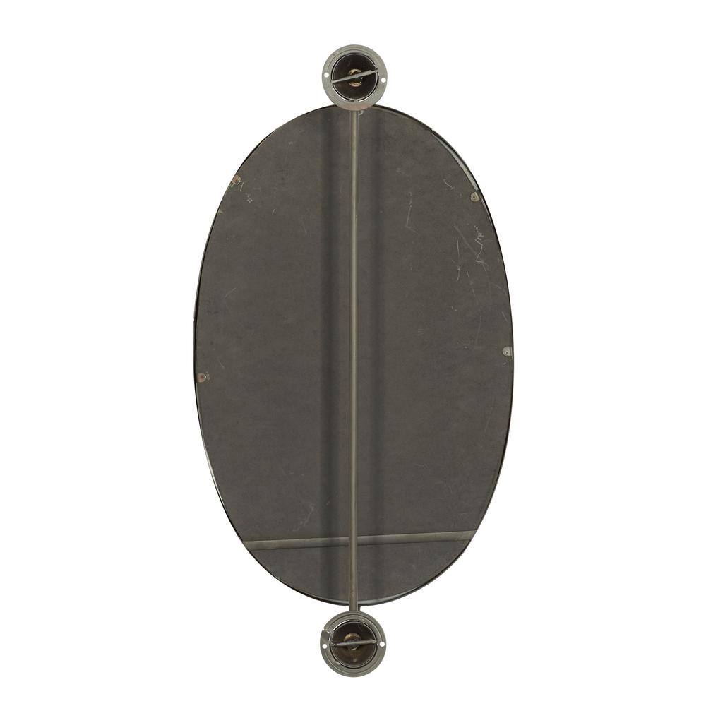 Bronze Oval Full Length Wood Wall Mirror, 15" x 28.6"