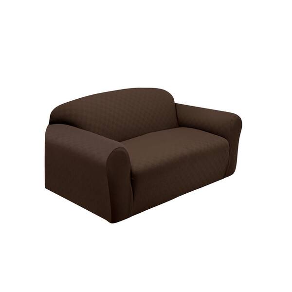 Stretch Sensations Chocolate Newport Loveseat Stretch Slipcover