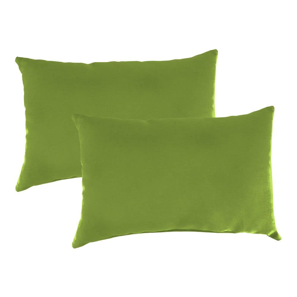 16 in. L x 12 in. W x 6 in. T Rectangular Outdoor Lumbar Throw Pillow in Apple Green (2-Pack) price history on PriceWatchPro