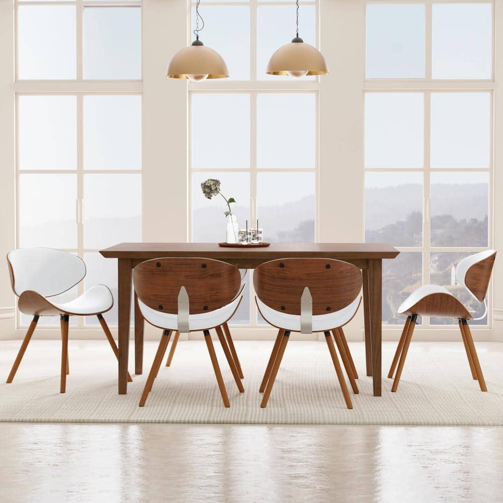 Simpli Home Marana Faux Leather Ergonomic Mid Century Modern