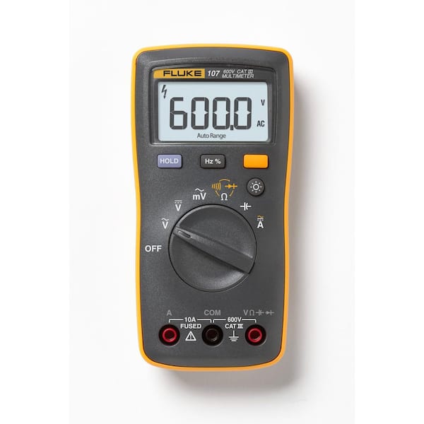 FLUKE 107 ESP Palm-sized Digital Multi-meter, CAT III 600-Volt 4367953 ...