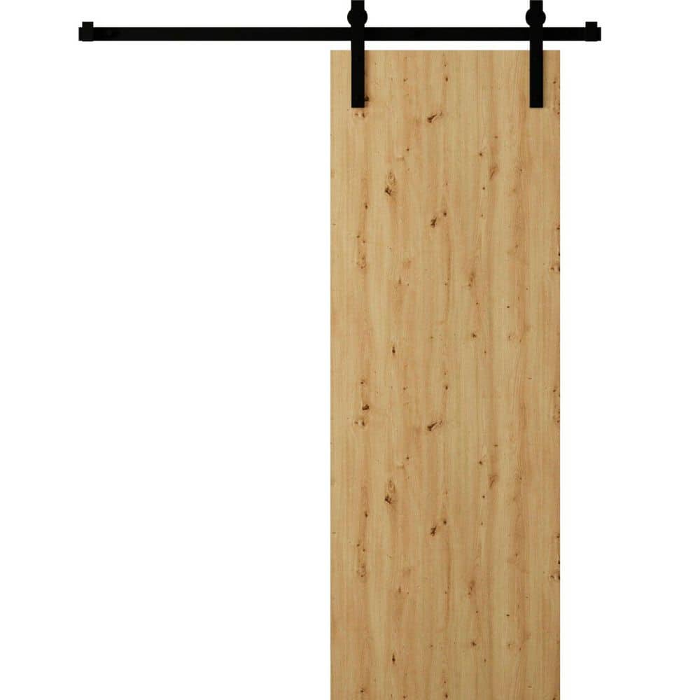 3011 24 in. x 96 in. Sold Core Caramel Oak Color Wood Sliding Barn Door with Hardware Kit price history on PriceWatchPro