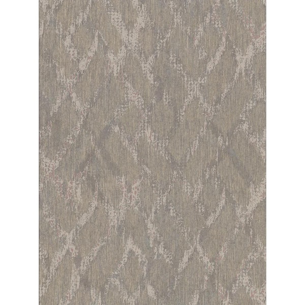 Brewster Bunter Light Brown Distressed Geometric Wallpaper Sample