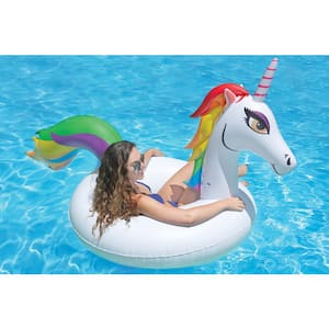 Swimline Giant Inflatable 76" Ride On Swan Pool Float with Fun Abstract Print 