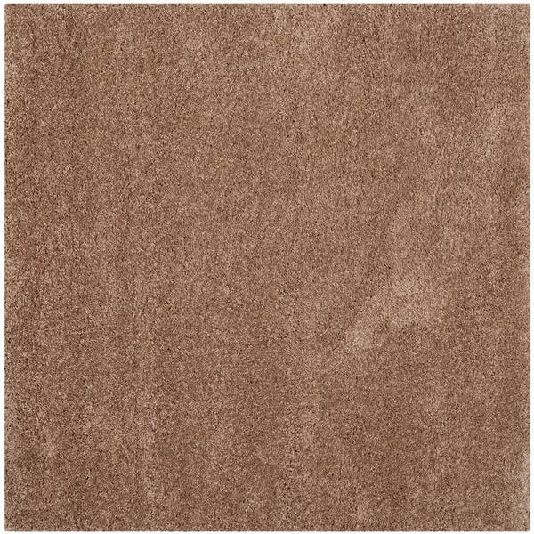 SAFAVIEH Milan Shag Dark Beige 5 ft. x 5 ft. Solid Flokati Square Area Rug