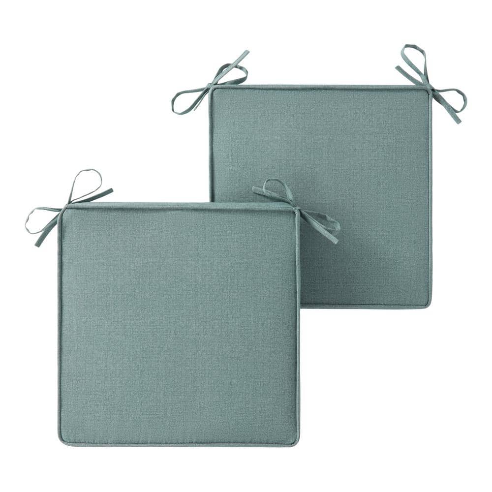 Greendale Home Fashions 18 in. x 18 in. Seaglass Square Outdoor Seat Cushion (2-Pack)