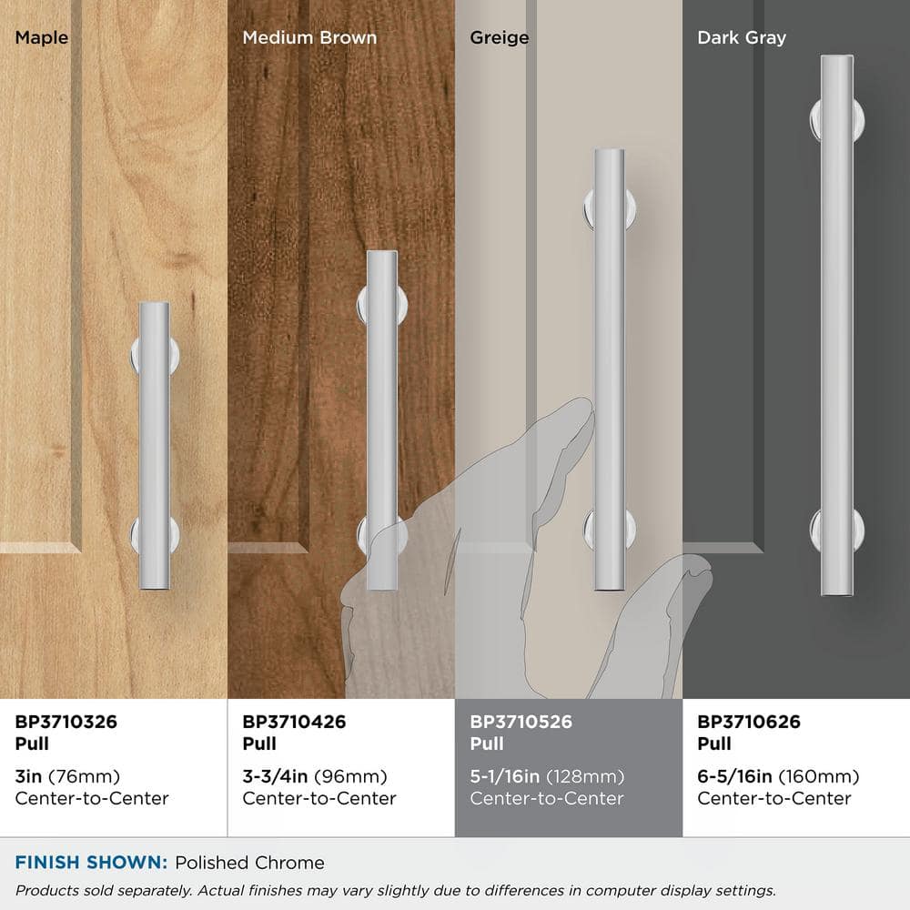 Polished Chrome 5-1/16 inch Modern Cabinet Pull