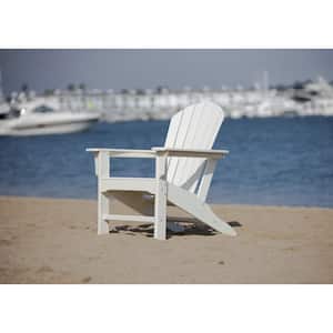Hampton White Outdoor Patio Plastic Adirondack Chair