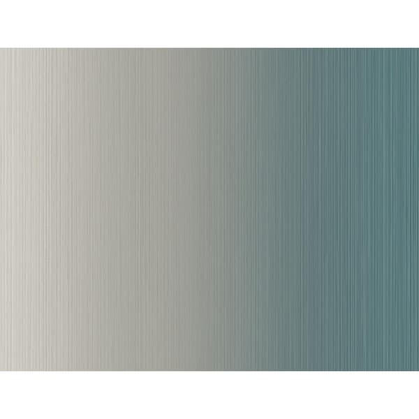 CASA MIA Shade Stripes Turquoise and Grey Paper Non - Pasted Strippable Wallpaper Roll Cover 60.75 sq. ft.