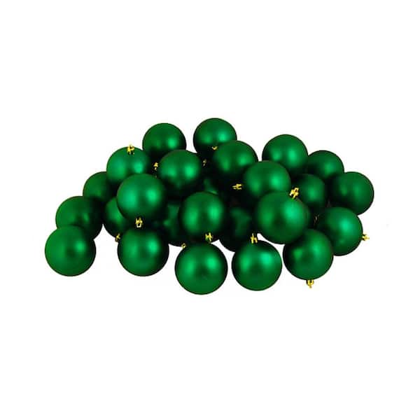 Northlight Matte Xmas Green Shatterproof Christmas Ball Ornaments (12-Count)