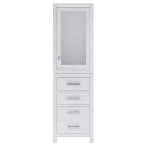 Madison 21 in. x 17 in. D x 72 in. H Free Standing Linen Cabinet in White