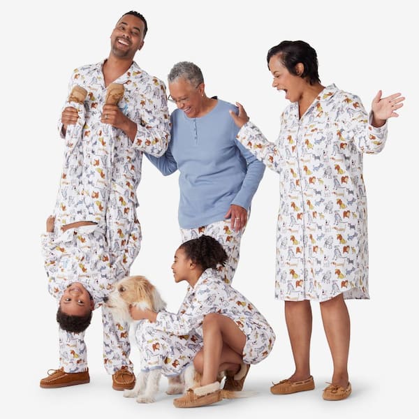 Company Cotton Family Flannel Men's Extra Large Neutral Multi Dogs Pajama  Set