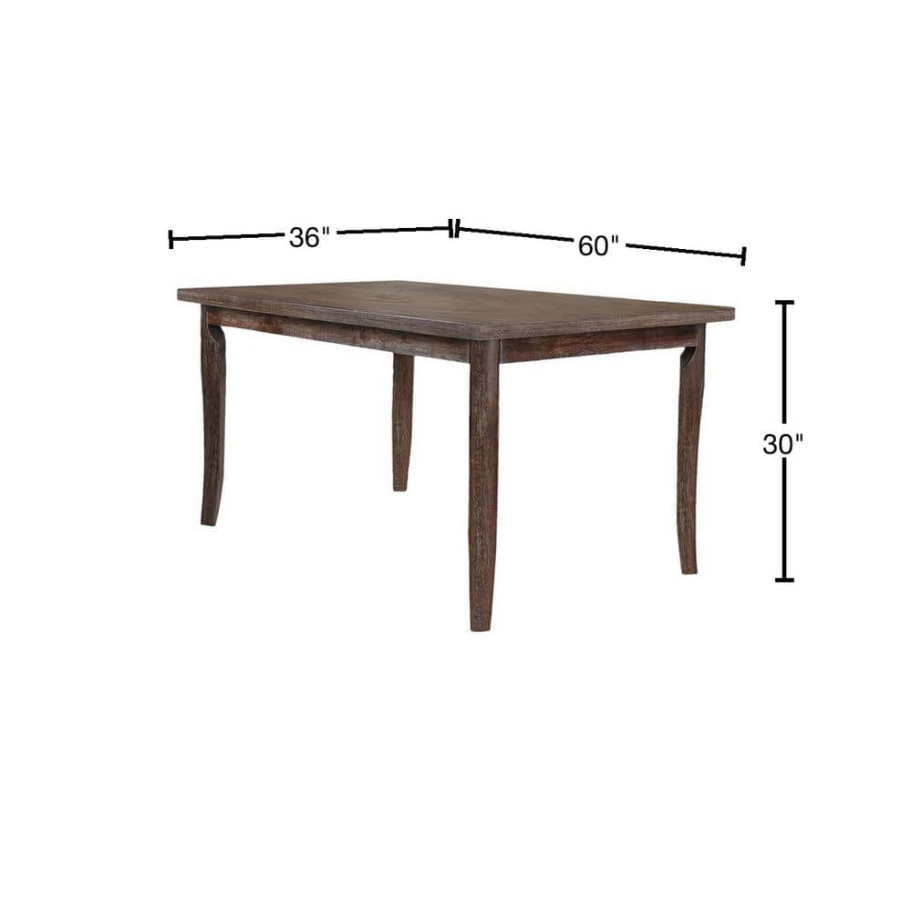 Antique Natural Oak Rectangular Dining Table for Six