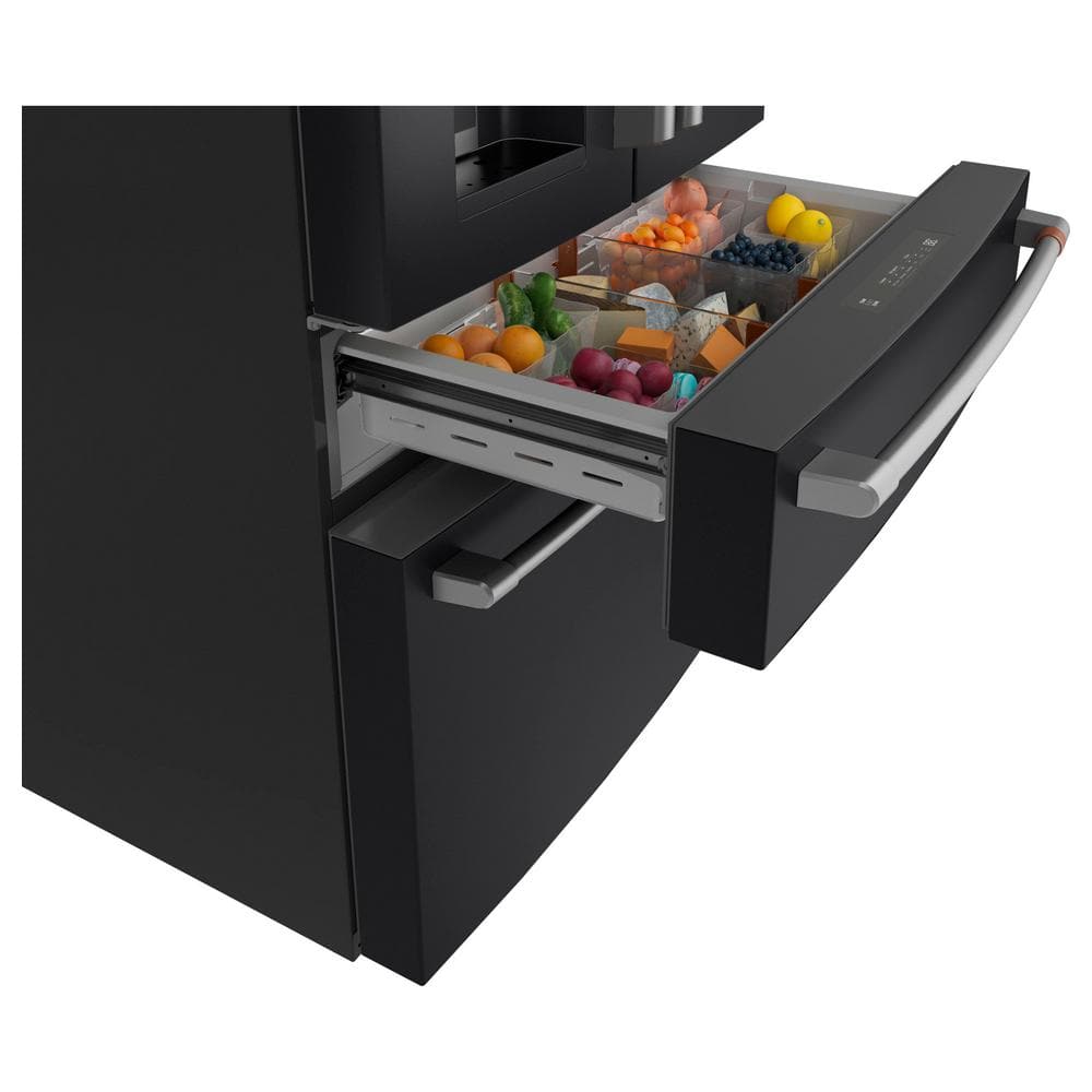 Matte Black Smart French Door Refrigerator with Ice Maker
