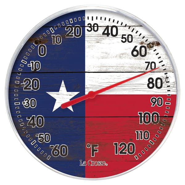 La Crosse 8 in. Dial Thermometer Texas Flag