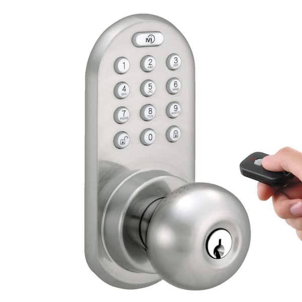 Morning Industry Satin Nickel Touch Pad and Remote Electronic Entry Door  Knob QKK-01SN The Home Depot