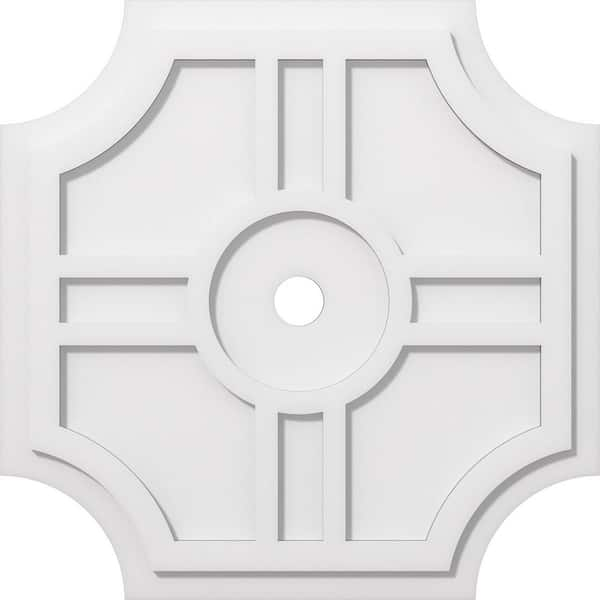 Ekena Millwork 1 in. P X 8 in. C X 24 in. OD X 2 in. ID Haus Architectural Grade PVC Contemporary Ceiling Medallion