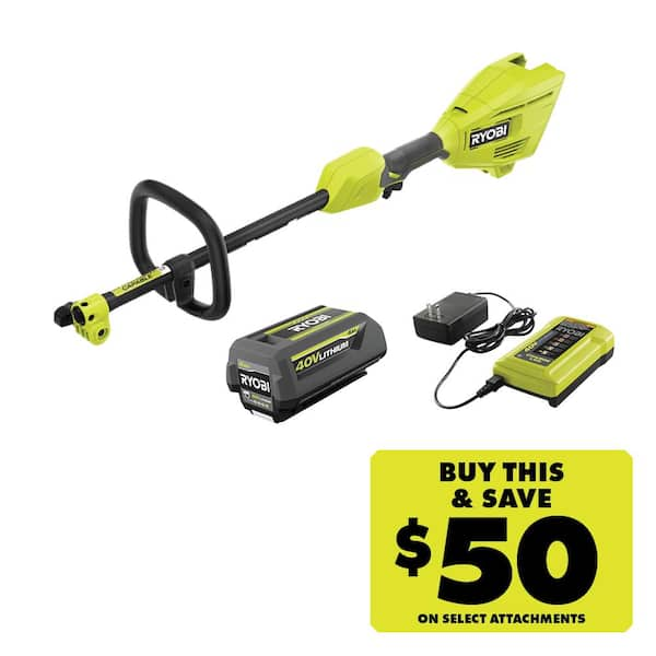 RYOBI 40V Expand-It Cordless Battery Attachment Capable Powerhead Kit ...