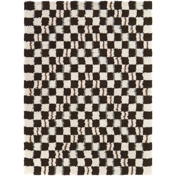 Darien Brown 7 ft. 10 in. x 10 ft. Checkered Area Rug