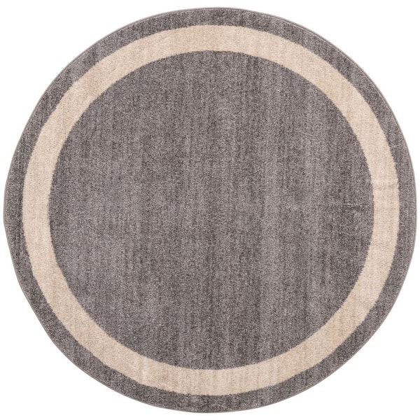 Unique Loom Del Mar Maria Gray 6' 0 x 6' 0 Round Rug