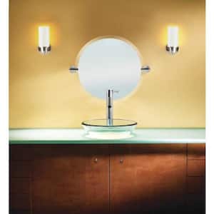 Iso 22 in. x 24 in. Frameless Pivoting Wall Mirror in Brushed Nickel