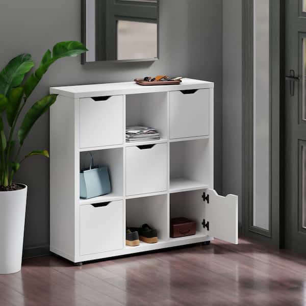 Winsome Wood Julian 3 x 3 Storage Cabinet White Finish 10538 - The