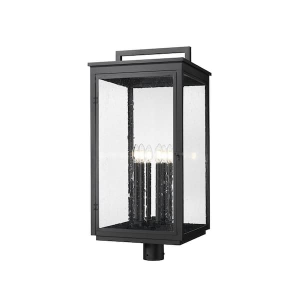 Hartwell 32.75 in. 6 light Sand Black Aluminum Hardwired Outdoor Marine Grade Post Light with No Bulb Included