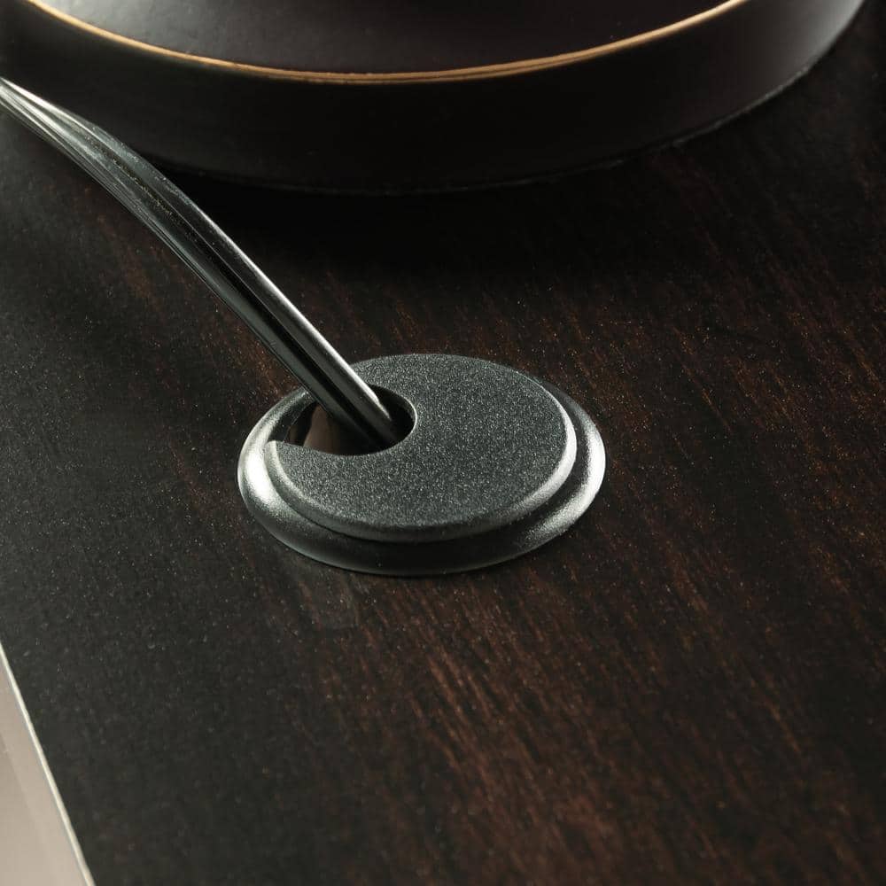 Estate Black L-Shaped Computer Desk with Drawer and Filing Cabinet