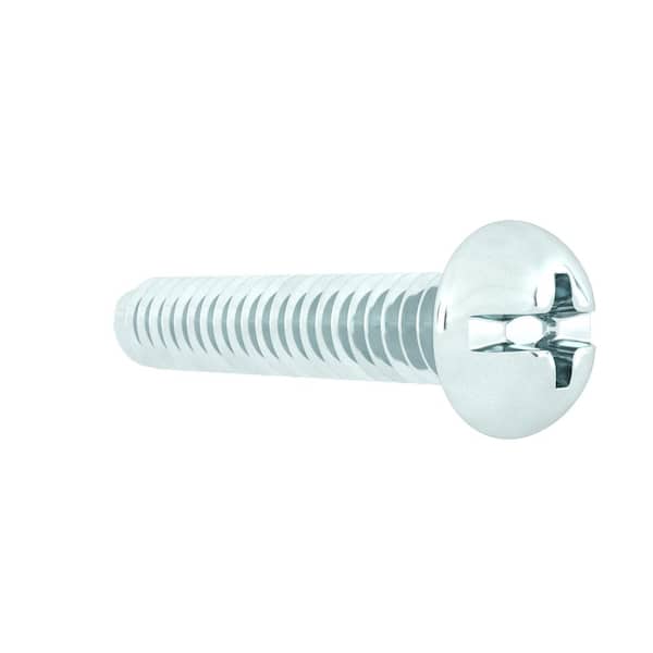 Everbilt 1/4 in.-20 x 1-1/4 in. Combo Round Head Zinc Plated Machine Screw (4-Pack) 803491
