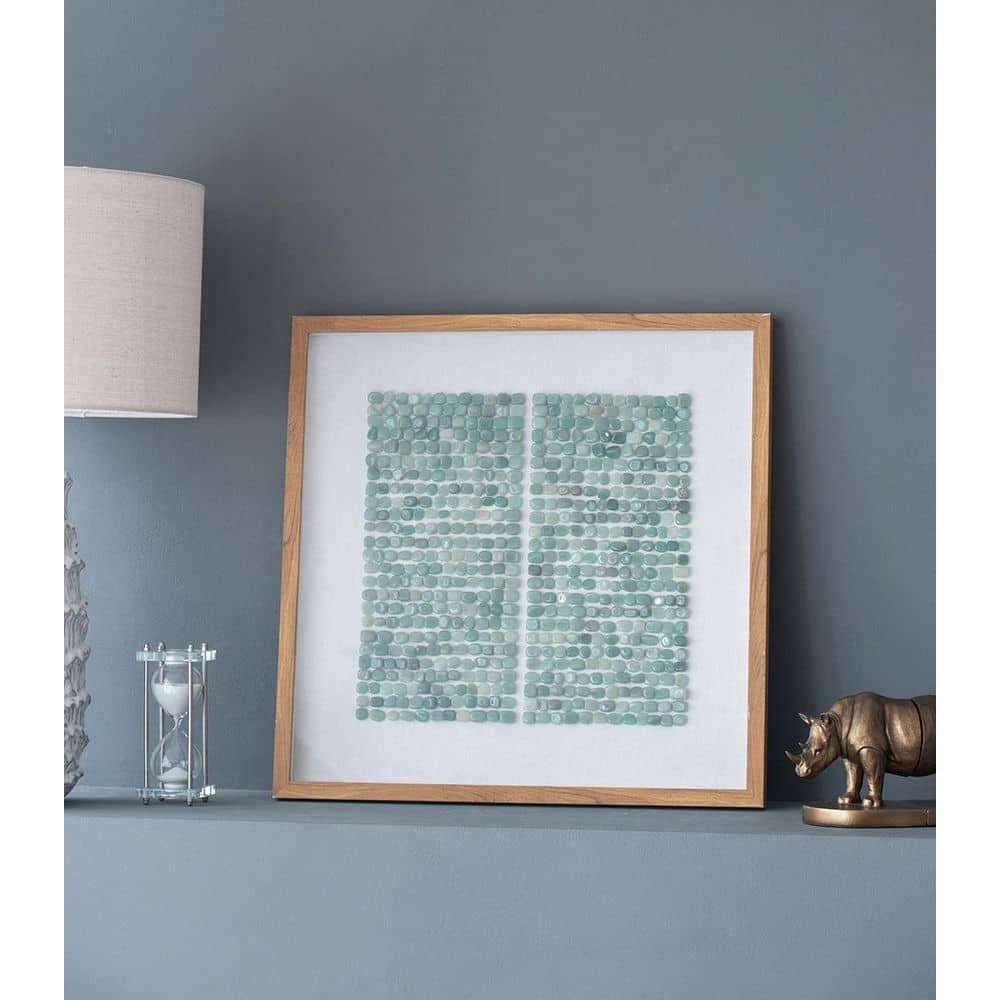 23.6 in. x 23.6 in. x 1.2 in. Set of 2-Elos Green Stone Square Shadow ...