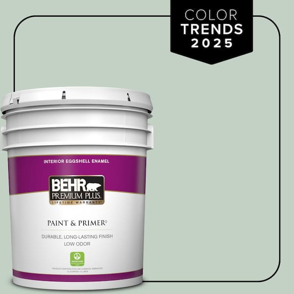 BEHR PREMIUM PLUS 5 gal. #PPU11-13 Frosted Jade Eggshell Enamel Low Odor Interior Paint & Primer