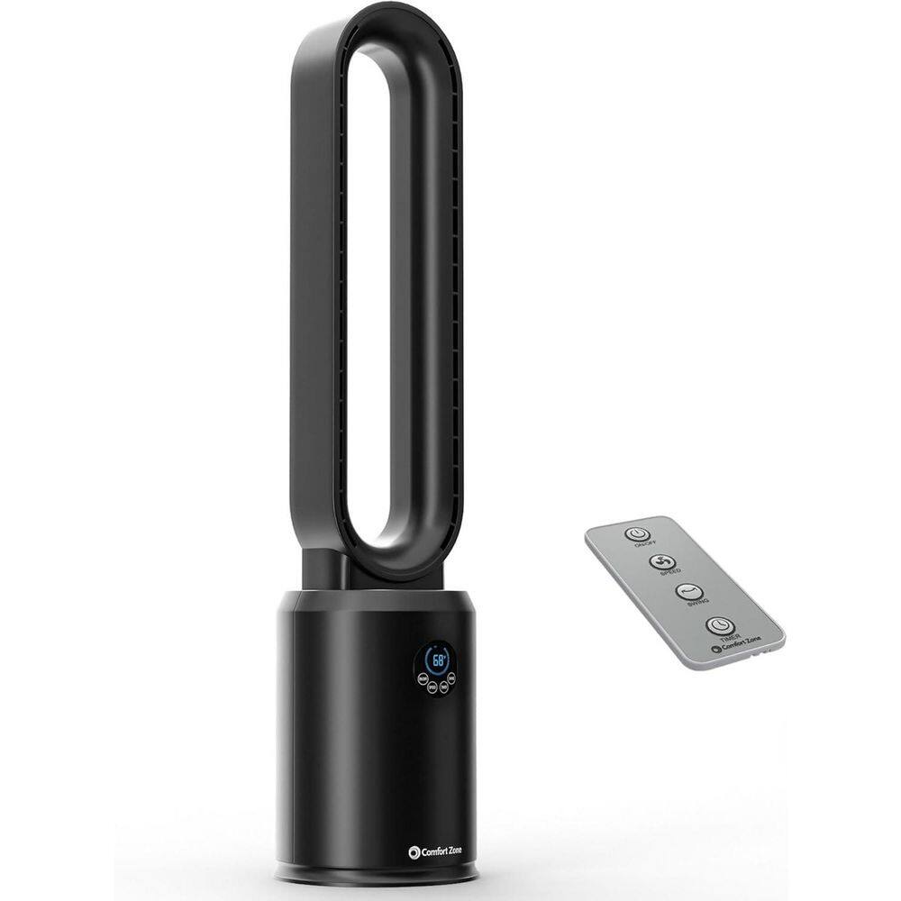 8.66 in. Diameter, 40 in. Tall 3 Speed Bladeless Tower Fan with Oscillation, Timer, & Remote Control in Black price history on PriceWatchPro