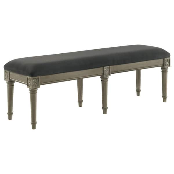 Coaster Alderwood French Grey Bench with Padded Seat (19.5 in. H x 56.25 in. W x 16.5 in. D)