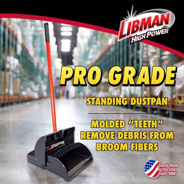 12 in. x 36 in. High Power Closed Lid Lobby Dustpan with Handle