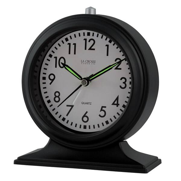 Black Mantel Quartz Alarm Clock 617, Silent Alarm Clocks