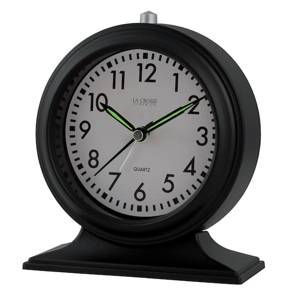 レプリカ潜水メット　卓上ライトand卓上時計 La Crosse Clock Silent Sweep Black Mantel Quartz Alarm Clock 617