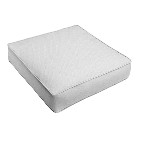 SORRA HOME Sunbrella Retain Snow Rectangle Outdoor Seat Cushion