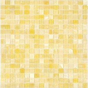 Skosh 11.6 in. x 11.6 in. Glossy Cream Beige Glass Mosaic Wall and Floor Tile (18.69 sq. ft./case) (20-pack)