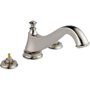 Cassidy 2-Handle Deck-Mount Roman Tub Faucet Trim Kit in Polished Nickel (Valve and Handles Not Included)